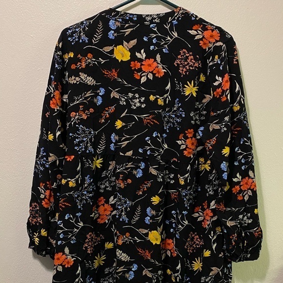 Old Navy Dress V-Neck LongSleeve Sundress Floral XL Cottagecore Whimsigoth - Picture 7 of 14
